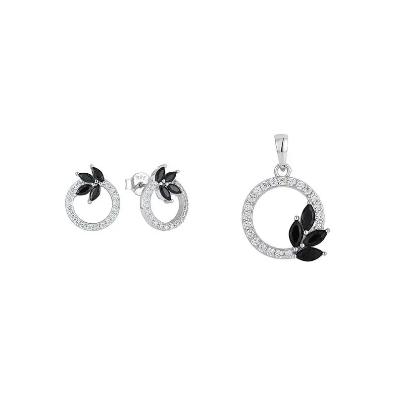 QX Custom Oem di lusso da donna di nozze 925 in argento Sterling zircone Circile orecchini tendenza gioielli raffinati gioielli set di gioielli