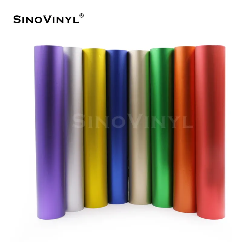 Sinovinl-adhesivo metálico superelástico para coche, envoltura de vinilo cromado Multicolor, pegatina de envoltura de coche mate