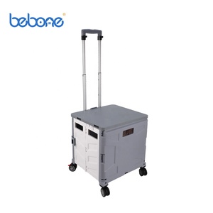 עגלת קניות מתקפלת עגלת קניות מתקפלת 4 גלגלים קיק מסתירים עם בלם כבד משאית עם שולחן - Product Image 2