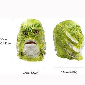 สระสีดําคอสเพลย์เครื่องแต่งกายหน้ากากน้ํายางแปลกปลามอนสเตอร์เต็มหัวเปลี่ยนหน้ากากฮาโลวีนสําหรับปาร์ตี้หน้ากาก - Product Image 6