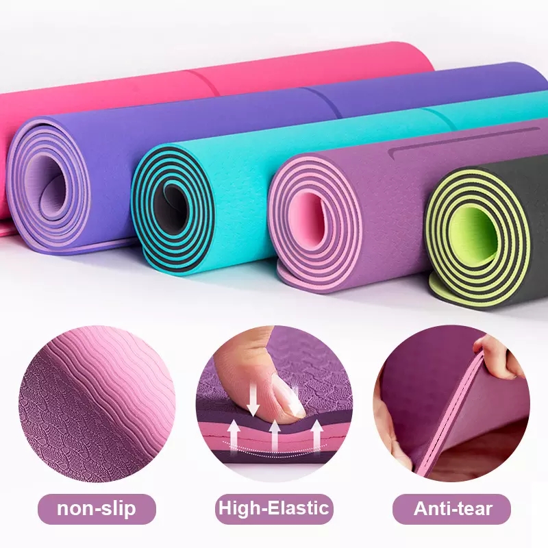 Fitness Pilates Organic Tpe Yoga Mat Wodoodporna antypoślizgowa niestandardowe logo 0