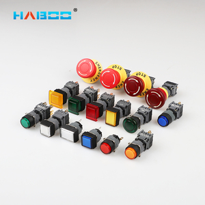 HABOO 16mm in plastica a testa quadrata 1 no1nc impermeabile IP65 interruttore a pulsante per pannello di controllo