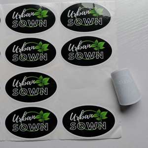 Round and <strong>Oval</strong> Adhesive Label Sticker Packaging Labels Kiss Cut Sticker Custom Logo Printing Waterproof Vinyl CMYK Spot UV ZH200 - Product Image 2