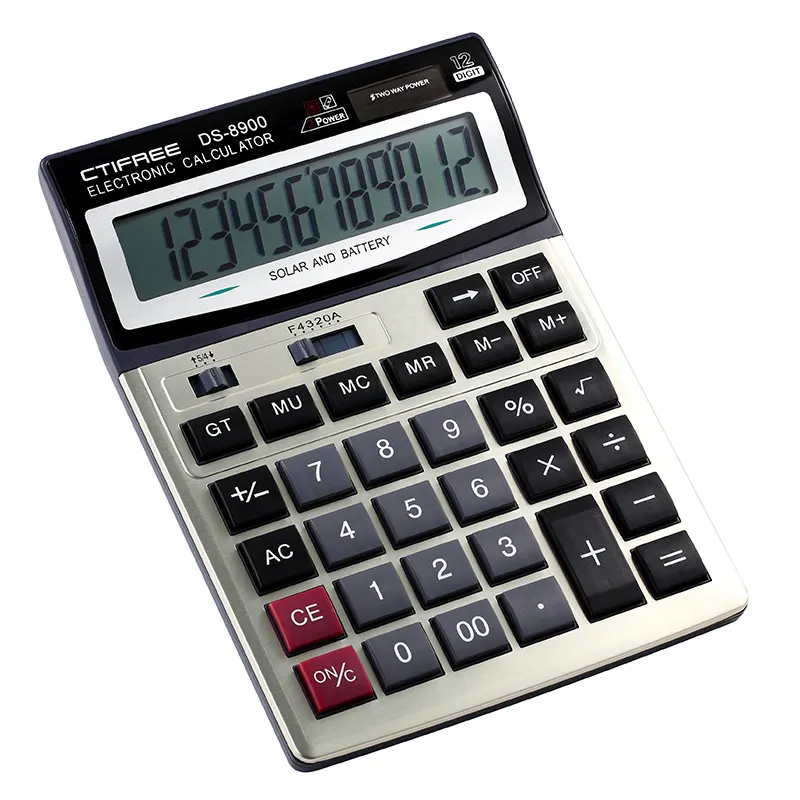 Calculatrice électronique d'alimentation d'usine 12 chiffres bureau bon marché Logo personnalisé cadeaux promotionnels impression calculatrices scientifiques