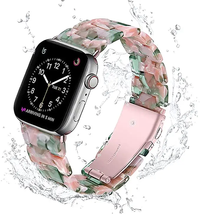 الفاخرة الراتنج سلسلة iWatch العصابات ل أبل ووتش 6 SE 5 4 3 2 1 الأزياء سوار شريط للرسغ حلقة حزام ل iWatch 38 40 42 44 مللي متر