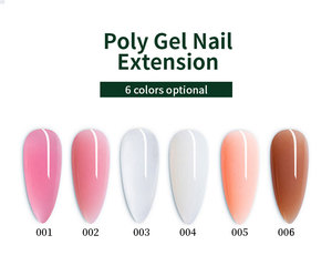 Özel etiket SKYWEI 6 renkler toksik olmayan Uv poli tırnak jeli kiti 30ml/60ml tüp profesyonel şeffaf poli acrygel seti - Product Image 2