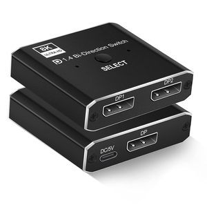 双方向DPスイッチセレクターボックス2x1または1x2 8K30Hz双方向DP 1.4スイッチャー4K120Hz手動DisplayPortスプリッター - Product Image 1