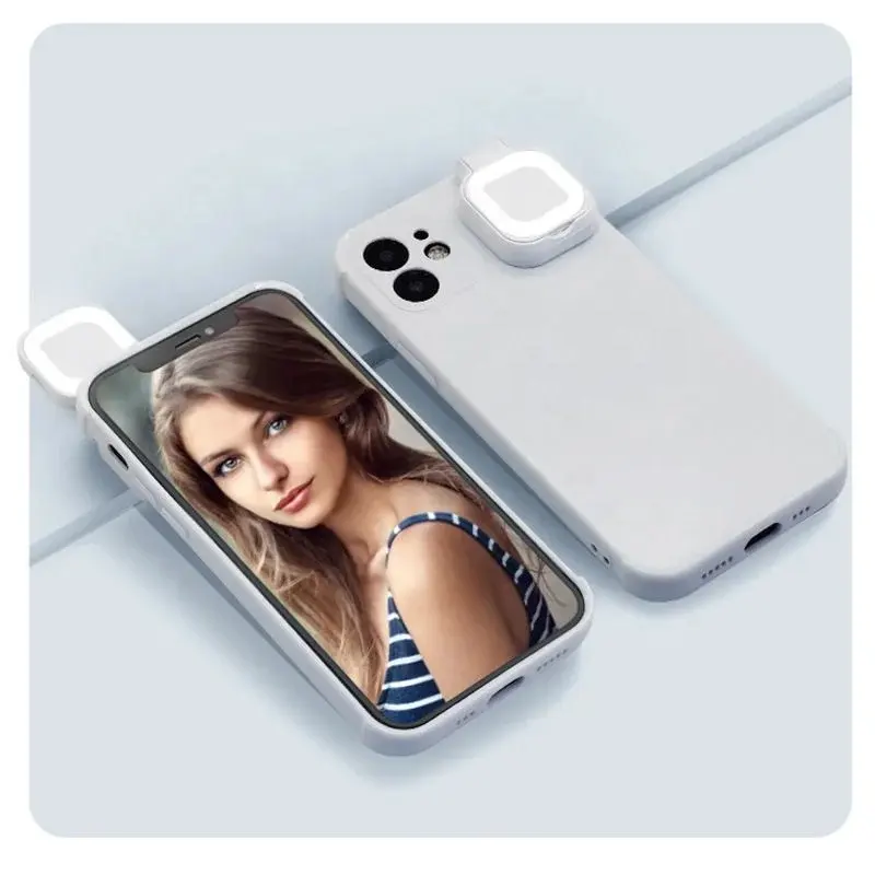 Capa de anel de luz LED para celular, capa de capinha com flash portátil para celular, iPhone 12 Pro Max, selfie, luz de anel para celular, iPhone 15 14 13