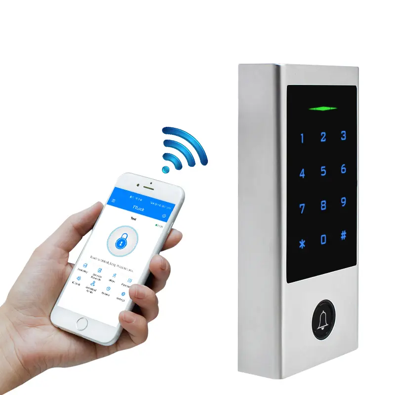 IP66 ttlock cảm ứng thông minh bàn phím & RFID 13.56Mhz Proximity Đầu đọc thẻ từ xa kiểm soát truy cập hệ thống cho sử dụng ngoài trời