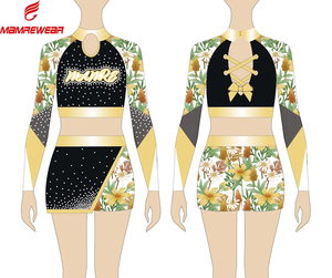 <strong>Cheer</strong> and Dance Style Cheerleading Uniforms With Mesh and Cheerleader Uniforms AB Rhinestones - Product Image 5