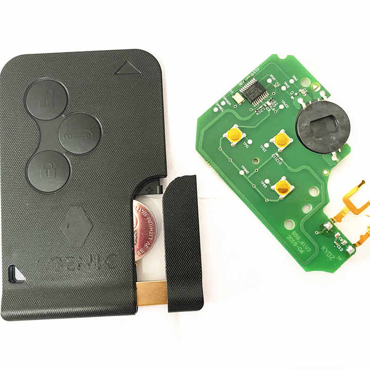 Con logo 3 botones tarjeta inteligente llave de coche 433Mhz ID46 PCF7947 Chip para Renault Megane 2 3 Scenic Clio Logan tarjeta llave remota