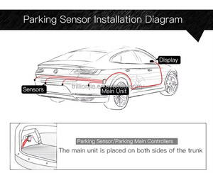 Sistema de sensor de estacionamiento LED Radar de respaldo de marcha atrás para automóvil Zumbador Alarma de advertencia Pantalla LED con 2 sensores de estacionamiento - Product Image 5