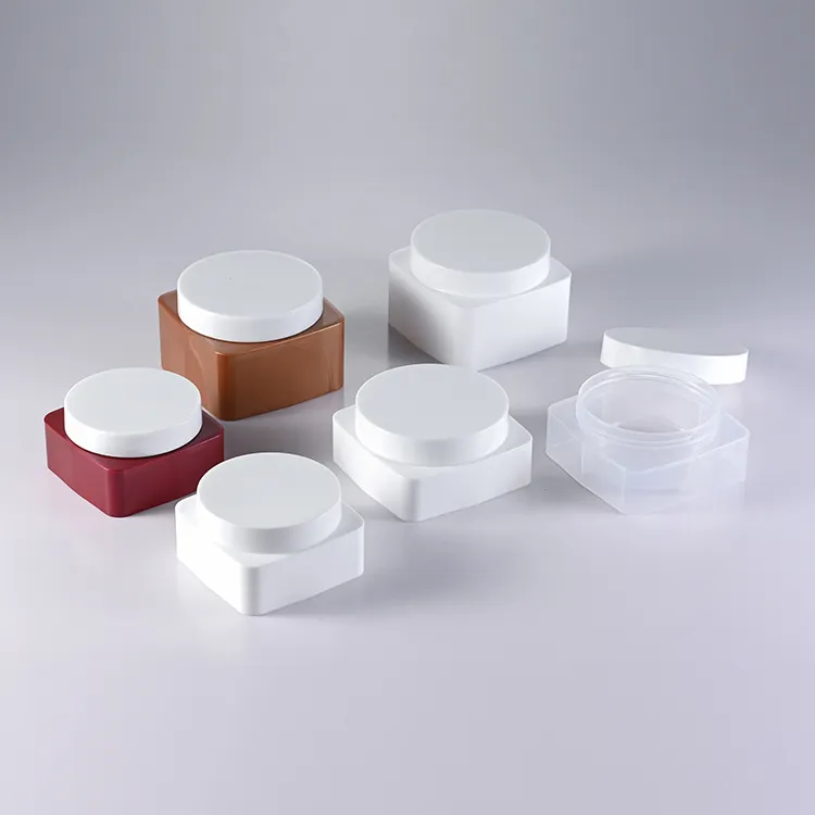 Custom Cosmetische Verpakking High End Plastic Pot, Vierkante Cosmetische Jar