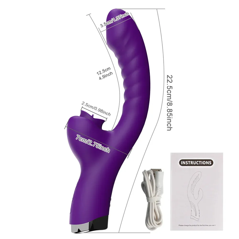 Vibratore per donne 2 In 1 macchina per leccare il clitoride stimolatore G-Spot potente Vibro Dildo bacchetta femminile Clit Sucker giocattoli sessuali per adulti