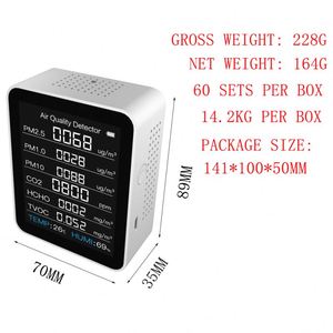 スマートセキュリティIotデバイスTuya Wifi AQIメーター空気品質センサーPM2.5 & PM10検出器LCDディスプレイ付きCO2検出器 - Product Image 6