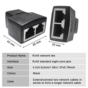 <span class=keywords><strong>2</strong></span> cách LAN Ethernet Splitter RJ 45 Coupler nối Extender cáp mạng RJ45 1 đến <span class=keywords><strong>2</strong></span> nữ Splitter Adapter - Product Image 2
