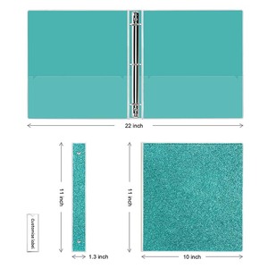 Tùy chỉnh trình bày 1 inch 3 lỗ Vòng chất kết dính bao gồm văn phòng long lanh 1-inch 3 vòng chất kết dính với 2 túi nội thất - Product Image 2