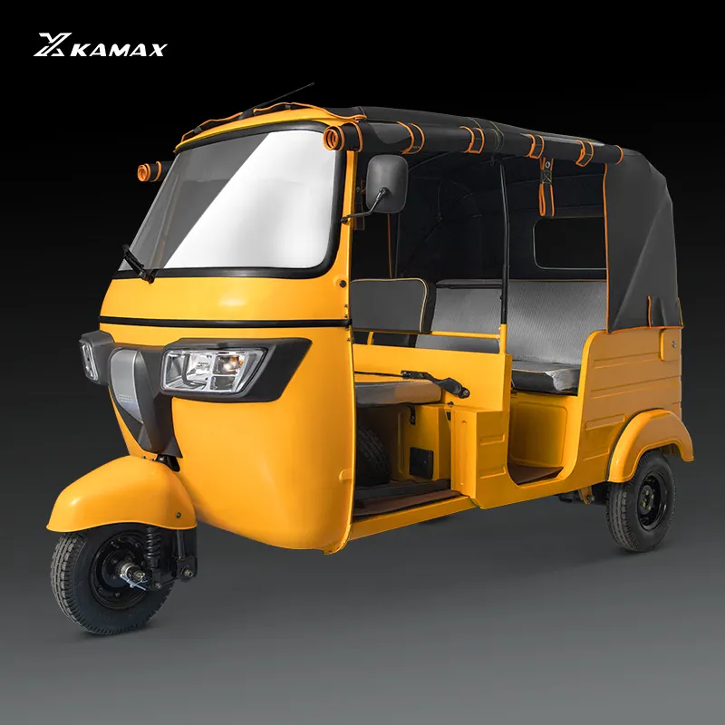 Kamax hành khách cơ giới ba bánh với cabin Moto taxi Xăng TVS ba bánh Tuk tuk người lớn hành khách ba bánh 3 bánh xe với chỗ ngồi