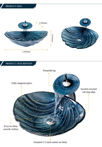 贝壳形状多色设计师台面盆手工雕刻水槽 - Product Image 6