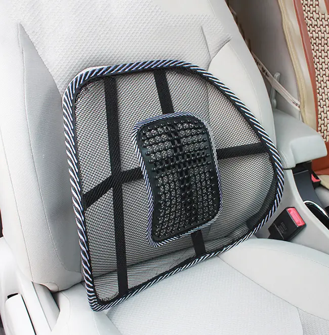 Cojín de soporte Lumbar para silla de oficina, rejilla de ventilación, respaldo de coche