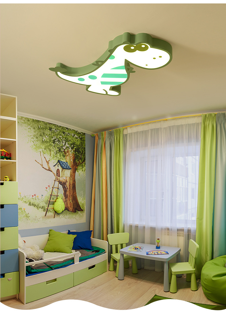 Kids Bedroom Chandelier Cute Creative Modern Boy Study Room Dinosaur LED Ceiling Pendant Lights