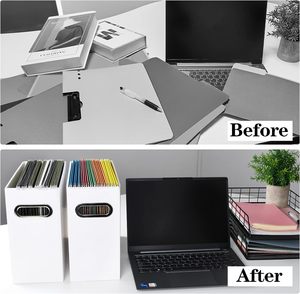 文件整理器、用于信件大小悬挂文件夹存储的纸板文件盒、可折叠悬挂文件整理器 - Product Image 4