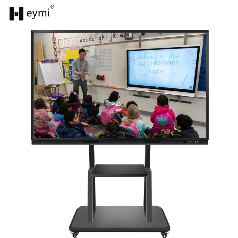 Whiteboard Interactive Heymi Android 9.0 65Inch Portable Intractive Flat Panel Smart Board Interactive Whiteboard