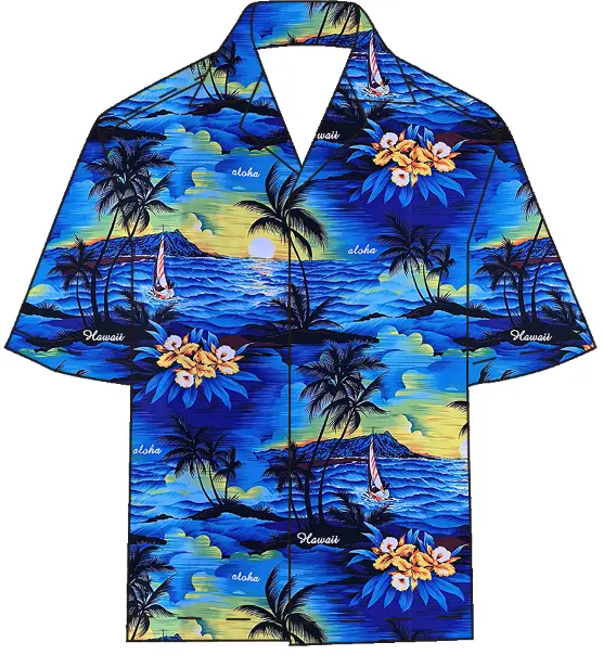 Camicia da uomo hawaiana set creazioni hawaiane sublimazione stampate camicie da spiaggia hawaiane da uomo