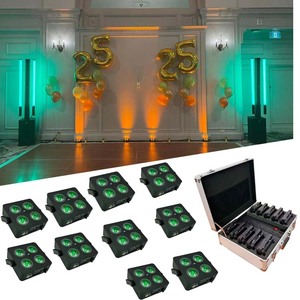 2024 Best Selling Mini 4X18W Rgbwa+uv 6 in 1 Wifi Wireless Dmx Battery Dj <strong>Led</strong> Par Light for Stage - Product Image 1
