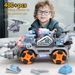 Bloques de construcción de empalme eléctrico nuevo transfronterizo Control remoto Drift Car modelo rompecabezas música ligera para la educación de los niños
