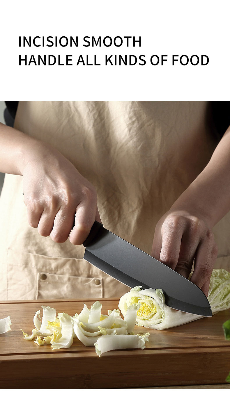 Stainless steel black kitchen knife set with gift box packaging