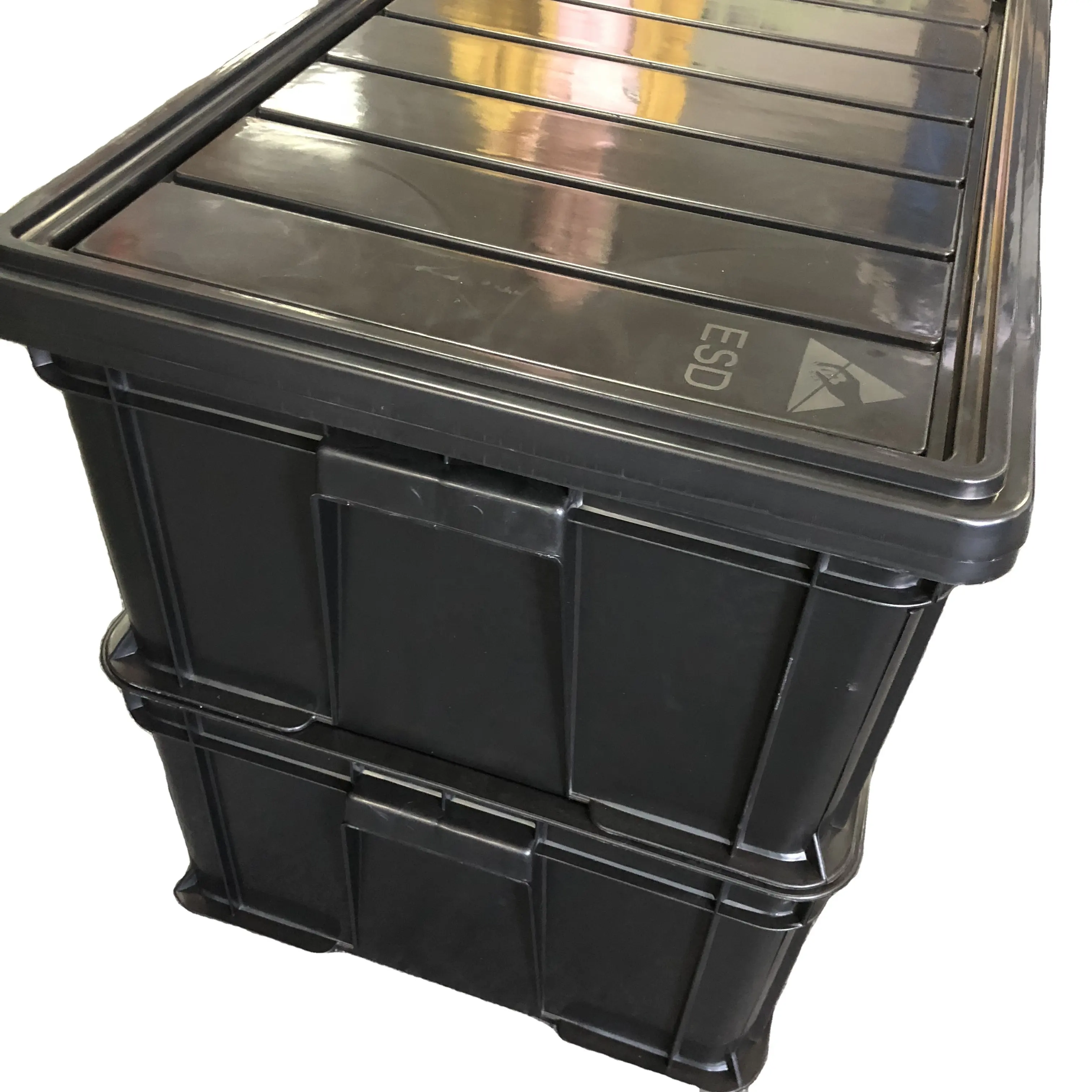 ESD kotak tempat penyimpanan antistatik PCB kontainer kotak sirkulasi