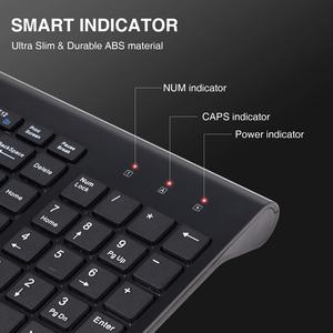 Juego de ratón y teclado inalámbrico 102 teclas 2,4 GHz teclado inalámbrico ultrafino y peine de ratón teclado de tamaño completo para ordenador PC - Product Image 4