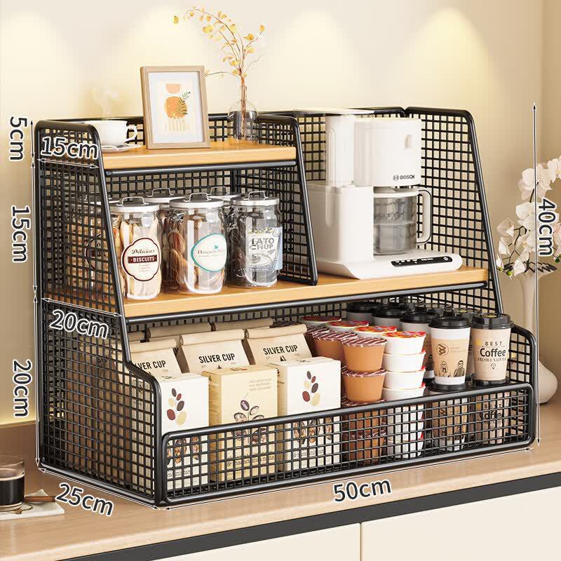 Black frame, single wooden compartment, 50CM