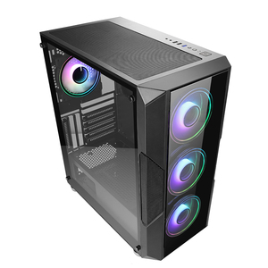EATX-Funda de vidrio templado para juegos de PC, funda ancha con efecto de luz excelente
