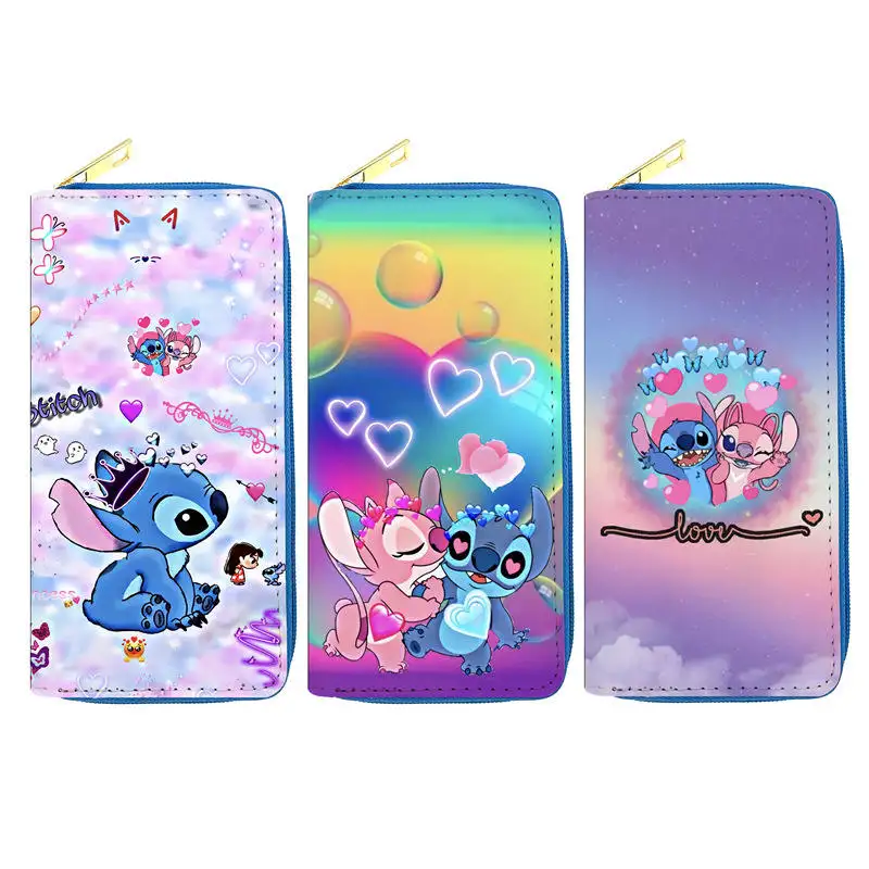 Nueva llegada Lilo y Stitch Wallet Anime japonés Blade colección de cremallera larga Linda serie de dibujos animados Wallet