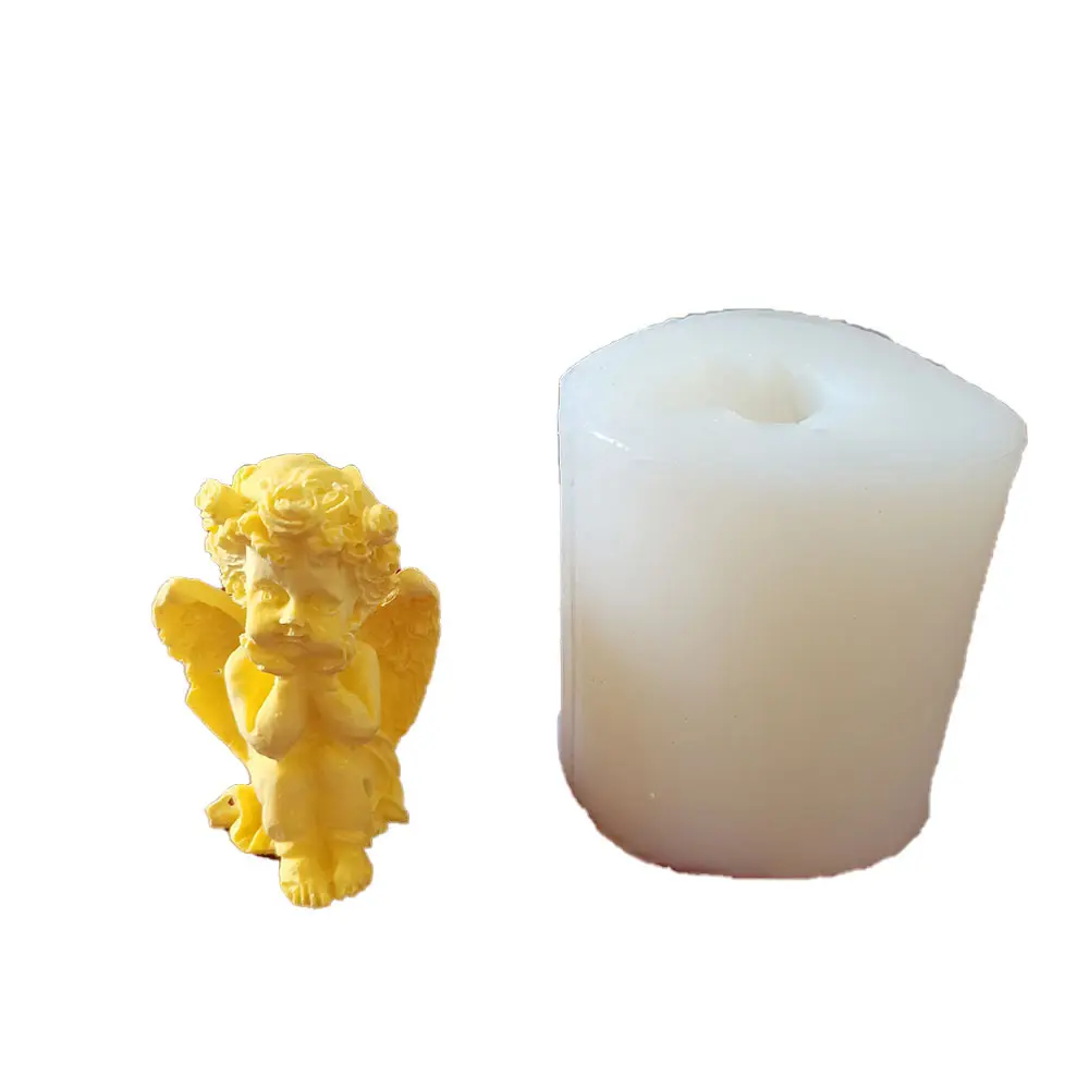 B-3472 3D Produk Polimer Dekorasi Kue Sabun Berbentuk Malaikat Cetakan Lilin Cetakan Malaikat Silikon Malaikat