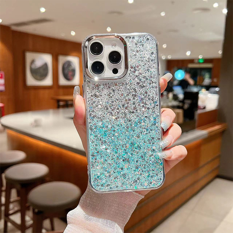Electroplated Frame - High Glitter Gradient - Silver Blue