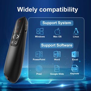2.4GHz USB R400 Wireless presentatore telecomando penna puntatore Laser rosso migliore presentazione clicker Powerpoint PPTfor mac - Product Image 2
