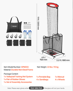 Volleybal Setter Trainingsuitrusting Volleybal Setting Trainer Volleybal Setter <span class=keywords><strong>Net</strong></span> Met 2 Doel Hoepel Maat 5 Hoek - Product Image 5