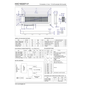 1602 STN 네거티브 블루 모드 5V <span class=keywords><strong>8</strong></span> 비트 병렬 인터페이스 <span class=keywords><strong>LCD</strong></span> 모듈 (14 핀 대형 패널 2x16 문자 화면 포함) - Product Image 4