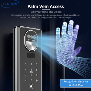 Tediton Serure de Porte Inteligente serratura digitale per la casa Tuya Wifi riconoscimento facciale della macchina fotografica Smart Look porta con la macchina fotografica - Product Image 5