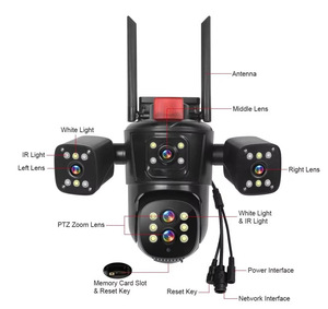 กล้อง20MP 4หน้าจอแบบพาโนรามา6K HD ไร้สาย Wi-Fi กล้องติดตามการมองเห็นในเวลากลางคืนแบบพาโนรามาเซ็นเซอร์เซ็นเซอร์ CMOS จอภาพเก็บข้อมูลไว้บนคลาวด์กล้องซูม10X PTZ - Product Image 3