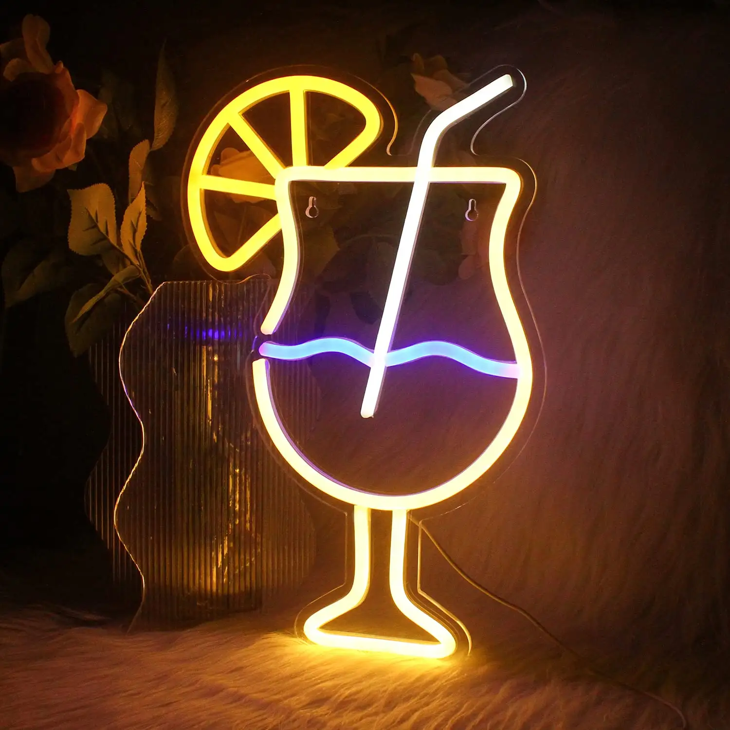 Baratas de led com logotipo personalizado neon, decoração de parede, luzes noturnas para quarto, recarregável por usb, para bares, caverna, hotel, café, pub