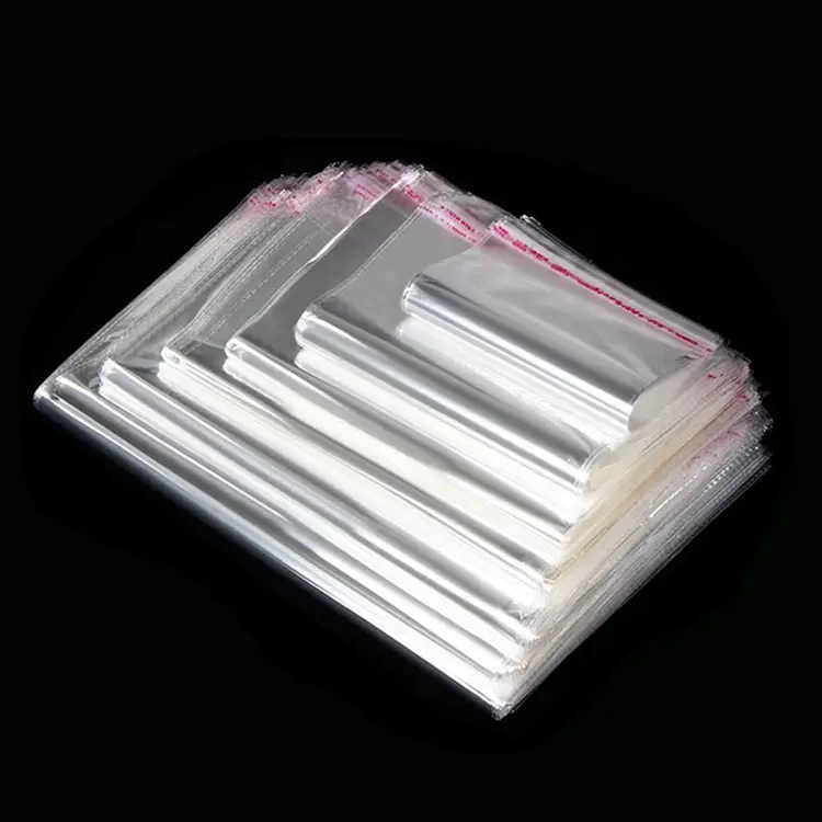 도매 사용자 정의 인쇄 자체 밀봉 투명 플라스틱 랩 포장 Opp 선물 가방 소포 포장 포장