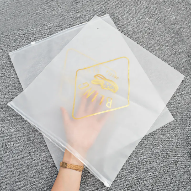 Recycled Clothing Packaging Clear Plastic Resealable Bag Packing Zipped Package For Cloth Zip Lock Bags With Hole