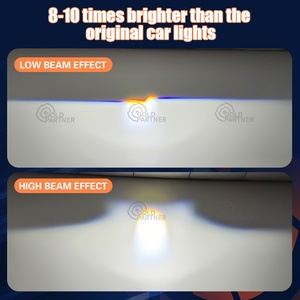 Yeni tasarım 3 inç 4 ışık kaynağı tek doğrudan lazer araba far 56w 75w 5000lm yüksek düşük işın Bi LED projektör Lens - Product Image 5