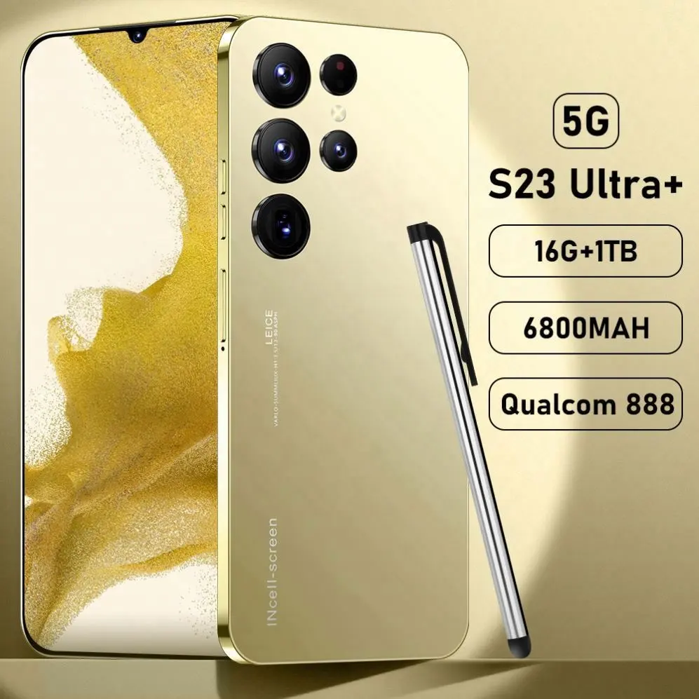 จัดส่งรวดเร็ว5G สมาร์ทโฟน AMOLED 7.3นิ้วเต็มหน้าจอแบบพกพาขนาดเล็ก5G S23สมาร์ทโฟนของแท้พิเศษ