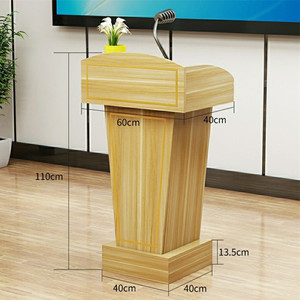 批发价格现代新型木质设计演讲讲台地板站立讲台前台柜台桌 - Product Image 3