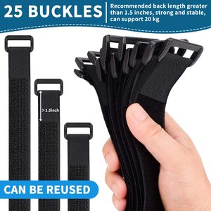 Reusable <strong>Hook</strong> and <strong>Loop</strong> Stretchable <strong>Elastic</strong> Adjustable Non slip Nylon <strong>Strap</strong> With Buckle - Product Image 5